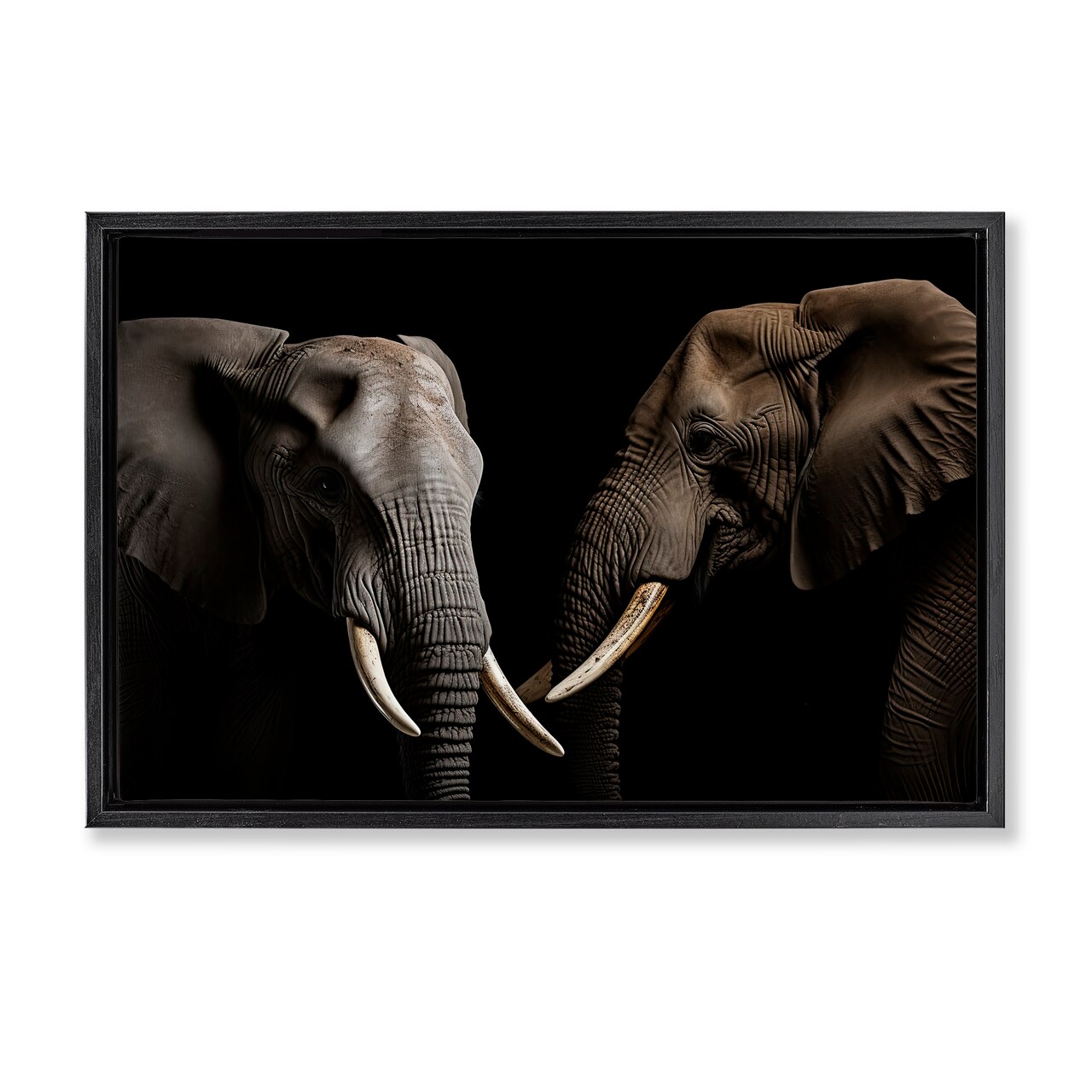 Stupell Industries Pachyderm Elephant Pair Floating Frame, design by Decent Exposures